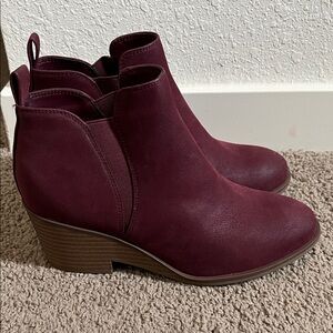 MIA Deep Red Ankle Booties